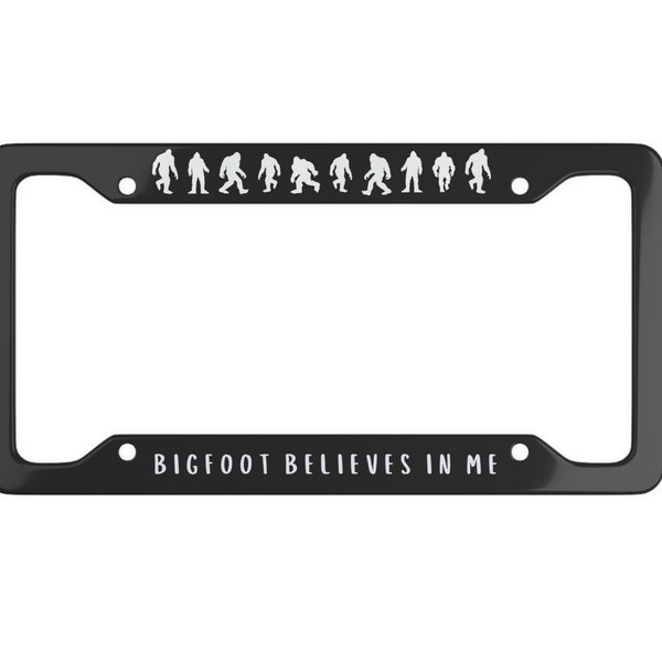 Bigfoot License Plate Frame License Plate Frame Bigfoot Believes in Me Big foot Cryptidcore Cryptid Sasquatch Cryptids Car Accessories Boho