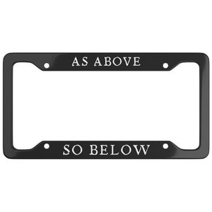 As Above So Below Witchy Satanic Goth License Plate Frame Goth Car Accessori Decor Satan Witchcraft Funny Gothic Witch Wicca Triple Alchemy