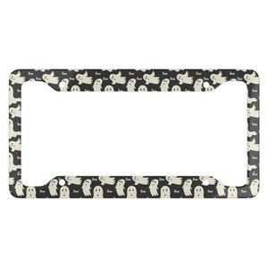 Spooky Boo Ghost License Plate Frame Goth Car Accessories Goth Car Witchcraft Witchy Decor Gothic Bats Cute Kawaii Halloween Pastel Goth