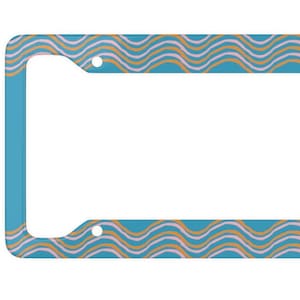Boho License Plate Frame Anime License Plate Frame Boho Car Accessories Boho License Plate Frames Waves Cute License Plate Frame Blue Kawaii
