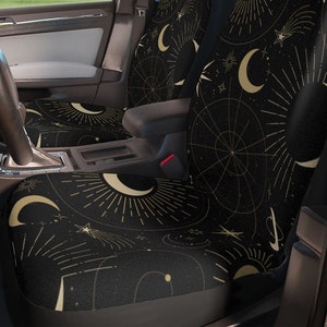 Car Seat Covers Night Sky Dark Academia Cottagecore Witchcraft Witch Sun Moon Car Floor Mats Goth Car Accessories Tarot