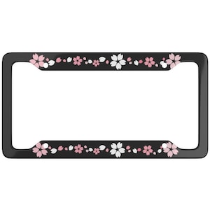 Cherry Blossom License Plate Frame Kawaii License Plate Frame Cute Car Accessories Sakura License Plate Frame Cherry JDM Kawaii Car Gift