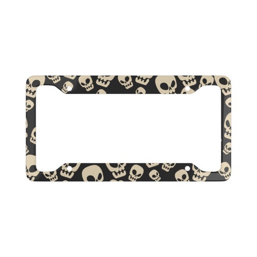 Skull License Plate Frame Goth Car Accessories Goth Car Decor Etsy