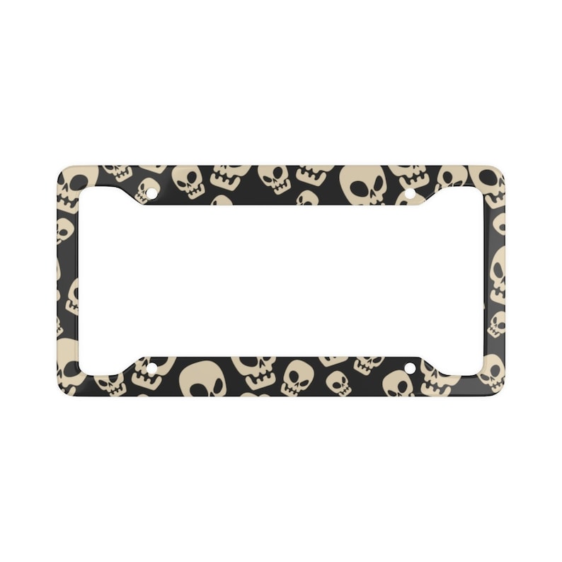 Skull License Plate Frame Goth Car Accessories Goth Car Decor Etsy