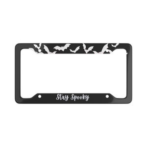 Stay Spooky Bat License Plate Frame Goth Car Accessories Goth Car Decor Pastel Witchcraft Witchy Gothic Bats  Horror Halloween License Palte