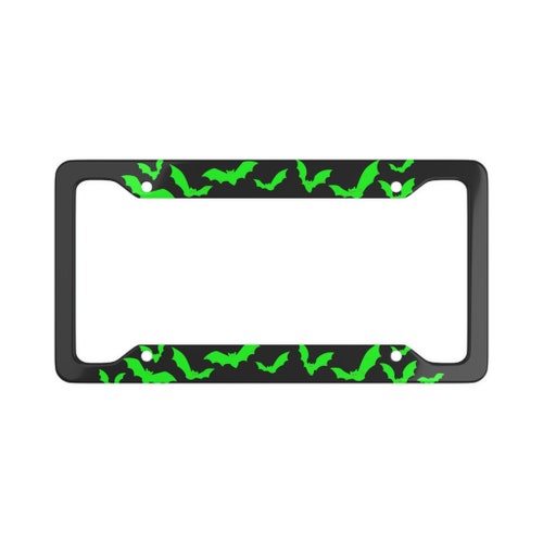 Green Goth Bat License Plate Frame Goth Car Accessories Goth Etsy