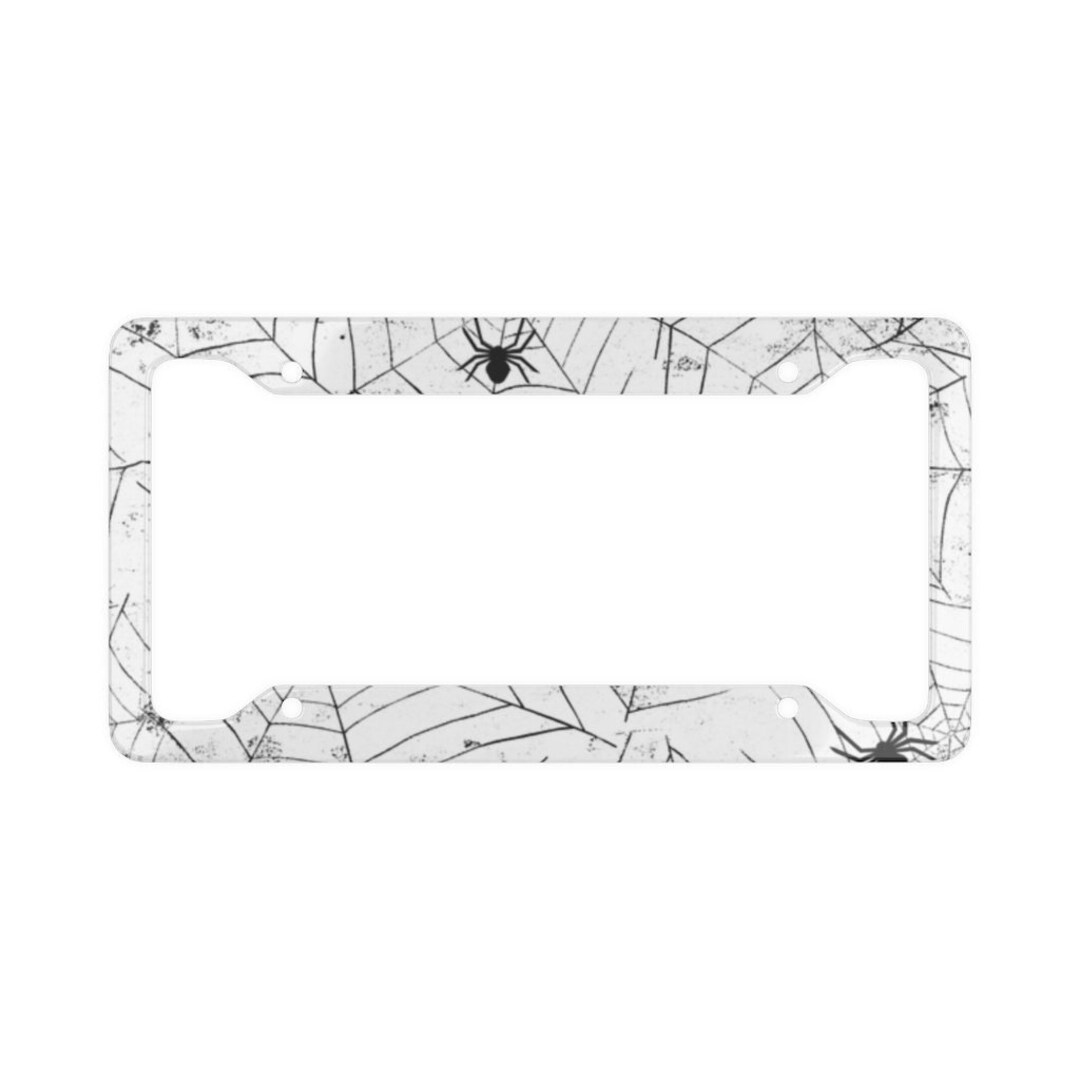 Spider Web License Plate Frame - 2 PCS Goth Gothic Web Aluminum Metal License Plate Frames Holder Covers, Rust-Proof Waterproof Car Decorative Tag Frames For Standard Us 12x6 Inch, Frames - Canada - View #7