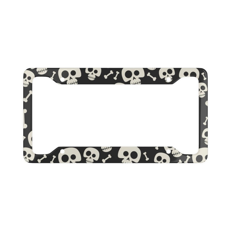 Skull License Plate Frame Goth Car Accessories Goth Car Decor Etsy