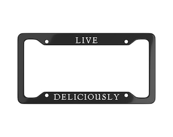 Live Deliciously Satanic Goth License Plate Frame Goth Car Accessories Goth Car Decor Satan Witchcraft Funny Gothic Baphomet Spooky