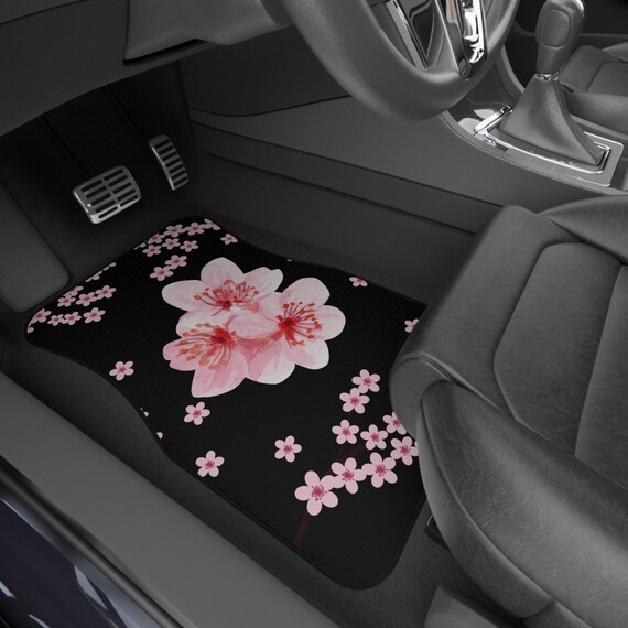 Sakura Cherry Blossom Car Floor Mats Sakura Car Accessories Cute Car Accessories JDM Floral Anime Floor Mats Kawaii Car Pink Car Mats Etsy