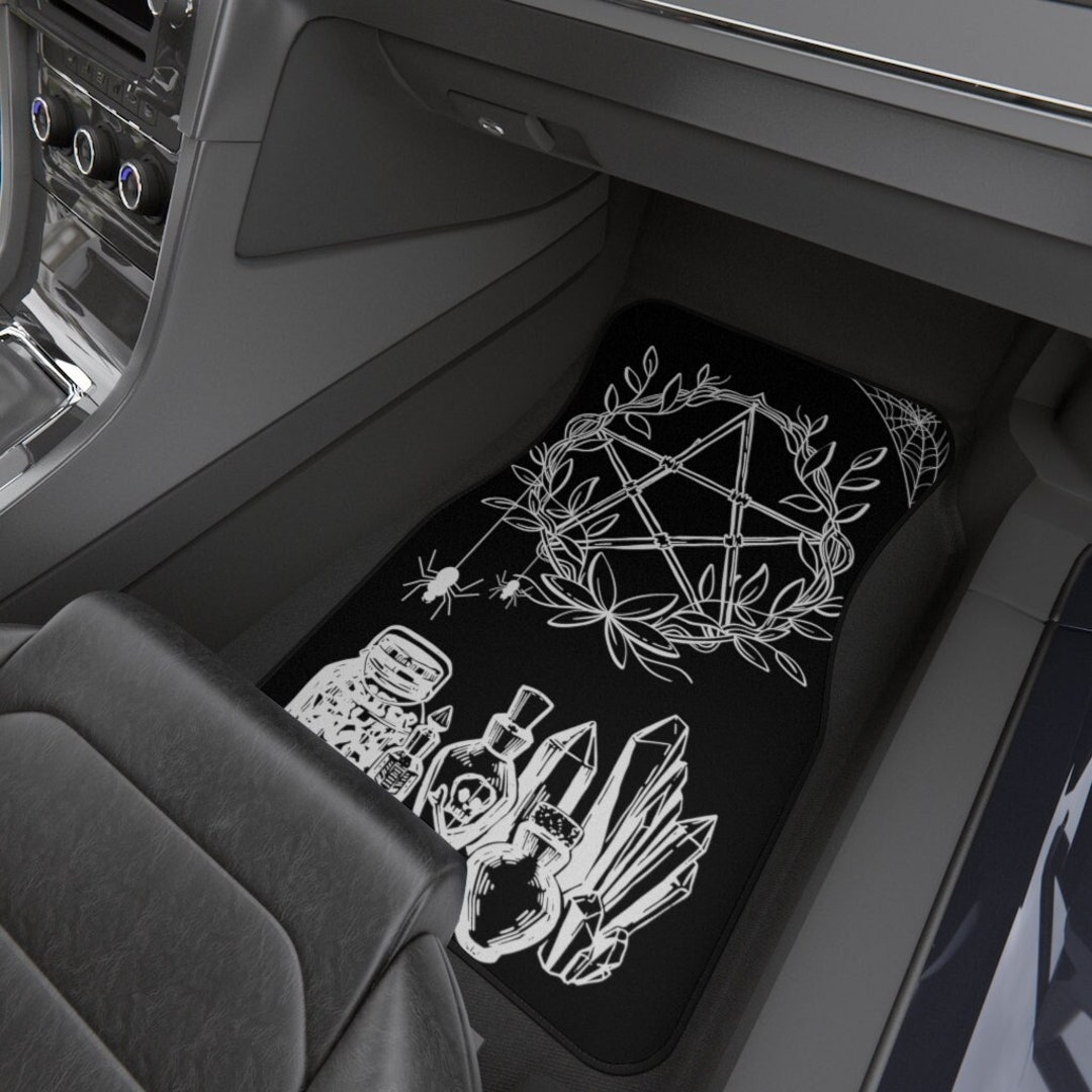 Witchcraft Pentagram Spider Car Floor Mats Goth Car Accessories Car