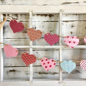 Valentines Day Decor,Valentines Banner,Valentine Garland,Valentine Farmhouse Decor,Valentine Decor Mantle,Valentine Photo Prop,Rustic Hearts