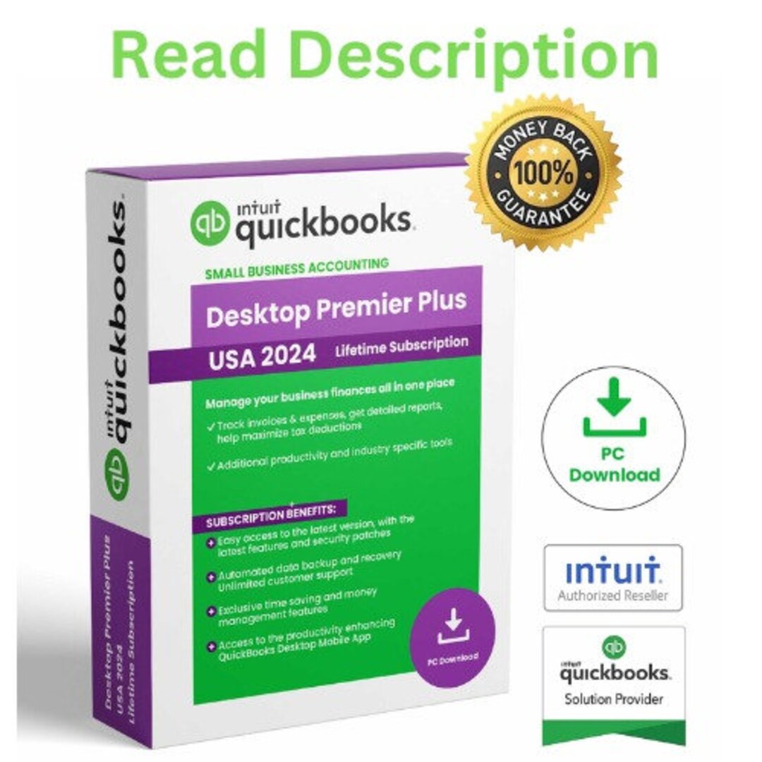 Quickbooks Desktop Pro Plus 2024 Lifetime Activation USA Version Etsy