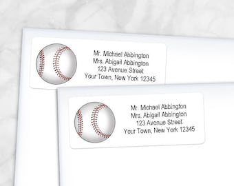 Printable Baseball Address Labels, Sports Athletic Baseball - Personalized 2 5/8" x 1" RETURN Address Labels - Editable PDF Instant Download