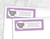 Printable Elephant Address Labels Purple Cute Elephant - Etsy
