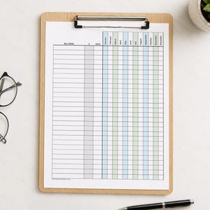 Yearly Bill Payment Tracker Printable, Blue Green Annual Due Date Checklist - PDF Instant Download