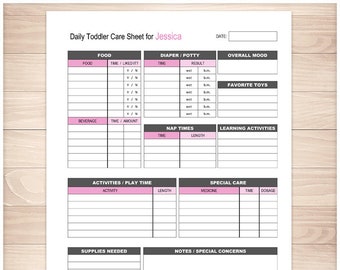 printable nanny log daily