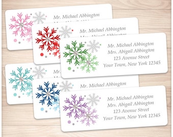 snowflake label etsy