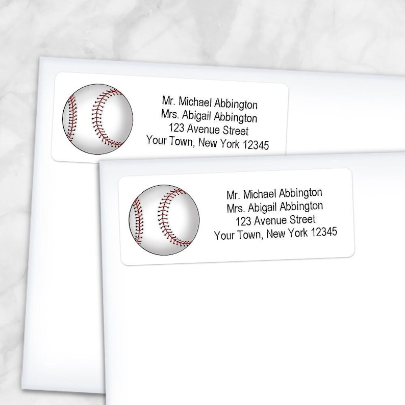 Printable Baseball Address Labels, Sports Athletic Baseball
