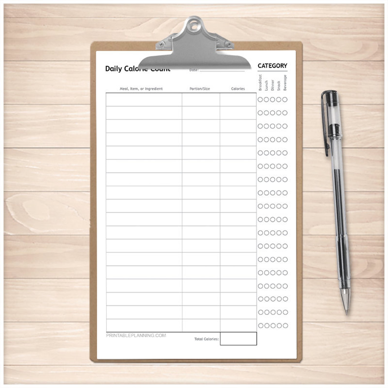 Printable Daily Calories Tracking Sheet Calorie Counting | Etsy