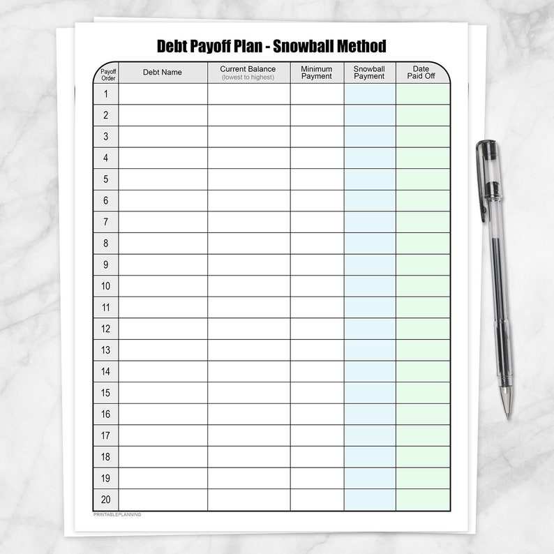 Printable Financial debt Payoff Method, Credit card debt Snowball Course of action - printable financial debt snowball chart, personal debt snowball payoff program - Instantaneous Obtain graphic regarding Debt Snowball Printable named Printable Credit card debt Payoff System, Personal debt Snowball Process - printable financial debt snowball chart, credit card debt snowball payoff application - Instantaneous Down load