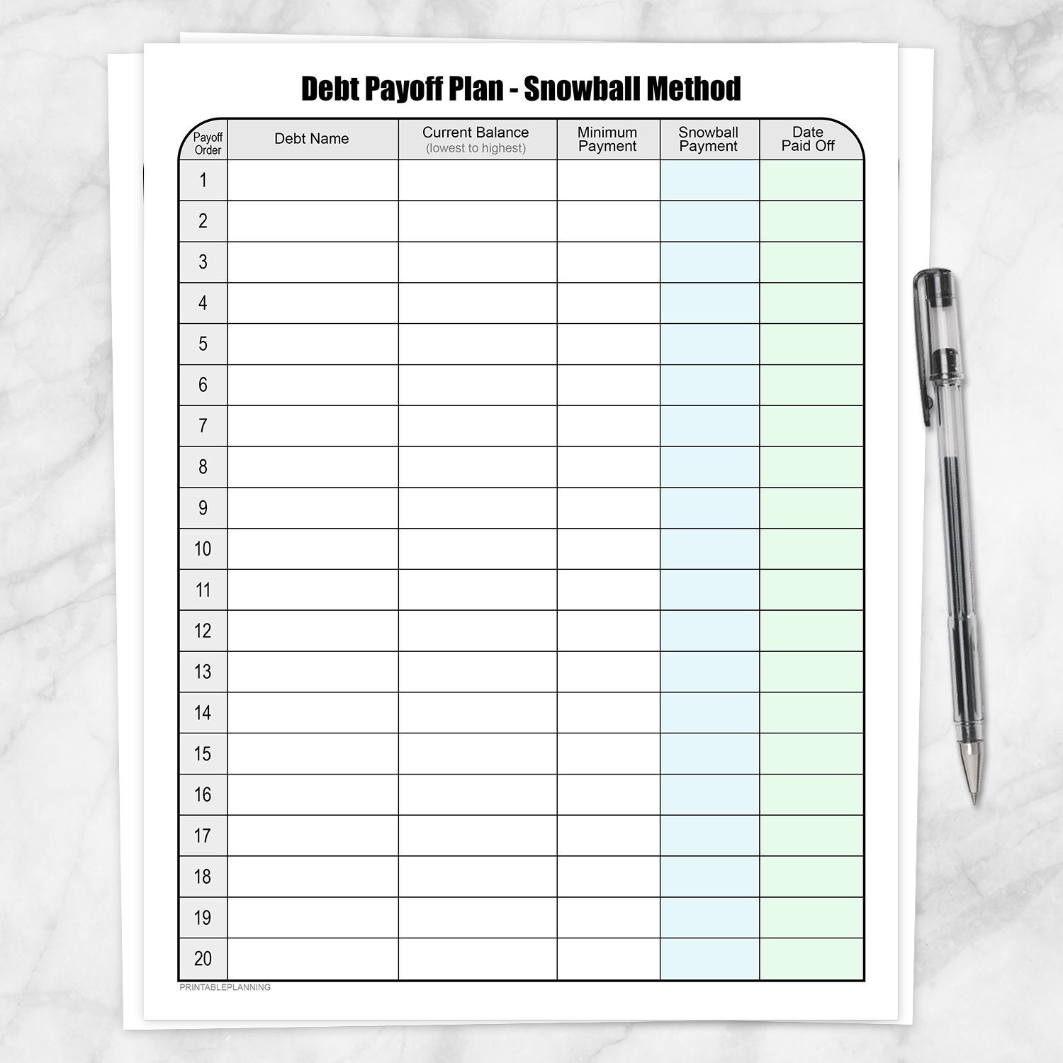 Free Printable Debt Payoff Chart Free Printable Debt Payoff Chart