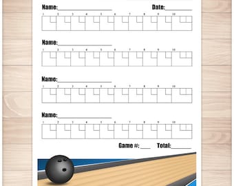 Printable Bowling Score Sheet Team Bowling Score Tracking - Etsy Denmark