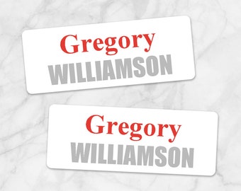 Printable Name Labels RED for School Supplies - Personalized 2 5/8" x 1" Labels - Back to School - Editable PDF - Instant Download