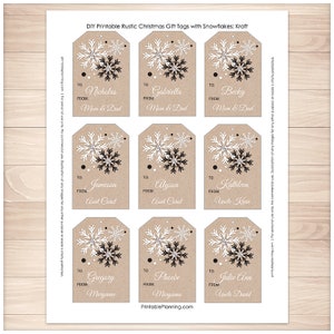 Printable Kraft Gift Tags Personalized Rustic Kraft With - Etsy