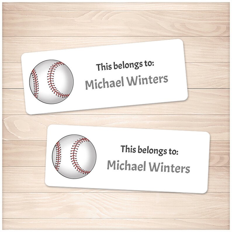 Printable Baseball Name Labels for School Supplies Etsy