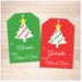 Printable Christmas Tree Gift Tags Red and Green with | Etsy