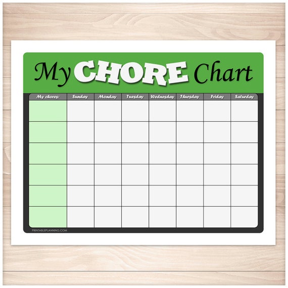 Children Weekly Chore Chart