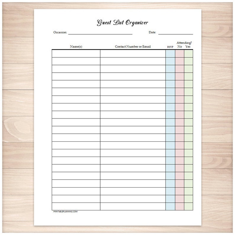 Printable Visitor Record RSVP Organizer - Family vacation or Bash - Bash Party Designing Visitor RSVP Monitoring Sheet - PDF Fast Obtain photo relating to Printable Guest List identified as Printable Visitor Listing RSVP Organizer - Trip or Get together - Bash Occasion Building Visitor RSVP Monitoring Sheet - PDF Prompt Obtain