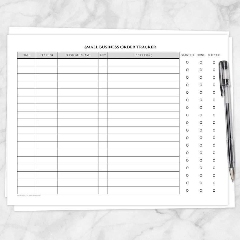 Printable Small Business Order Tracker Pages Clean and - Etsy