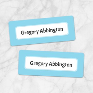 Printable Blue Name Labels for School Supplies - Personalized 2 5/8&quot; x 1&quot; Labels - Back to School - Editable PDF - Instant Download