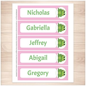 Printable Personalized Frog Bookmarks Colorful Blue Pink and - Etsy