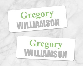 Printable Name Labels GREEN for School Supplies - Personalized 2 5/8" x 1" Labels - Back to School - Editable PDF - Instant Download