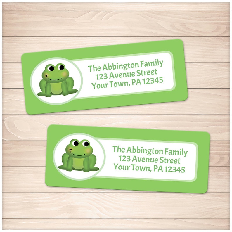 printable green frog address labels cute frog personalized