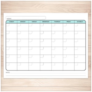 Printable Blank Calendar BUNDLE Monthly Full Pages 6 Etsy