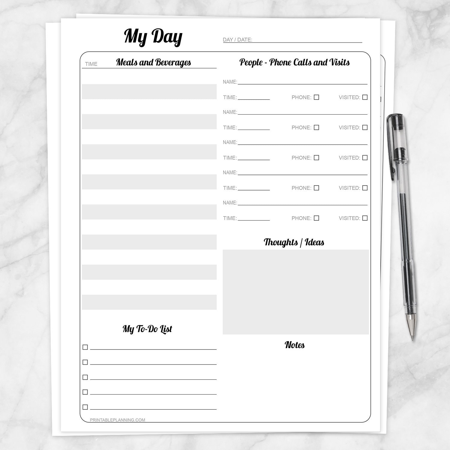 Printable Elderly Independent Living Daily Log Sheet and Tracking Page Printable Elderly Independent Living Daily Log Sheet and Tracking Page