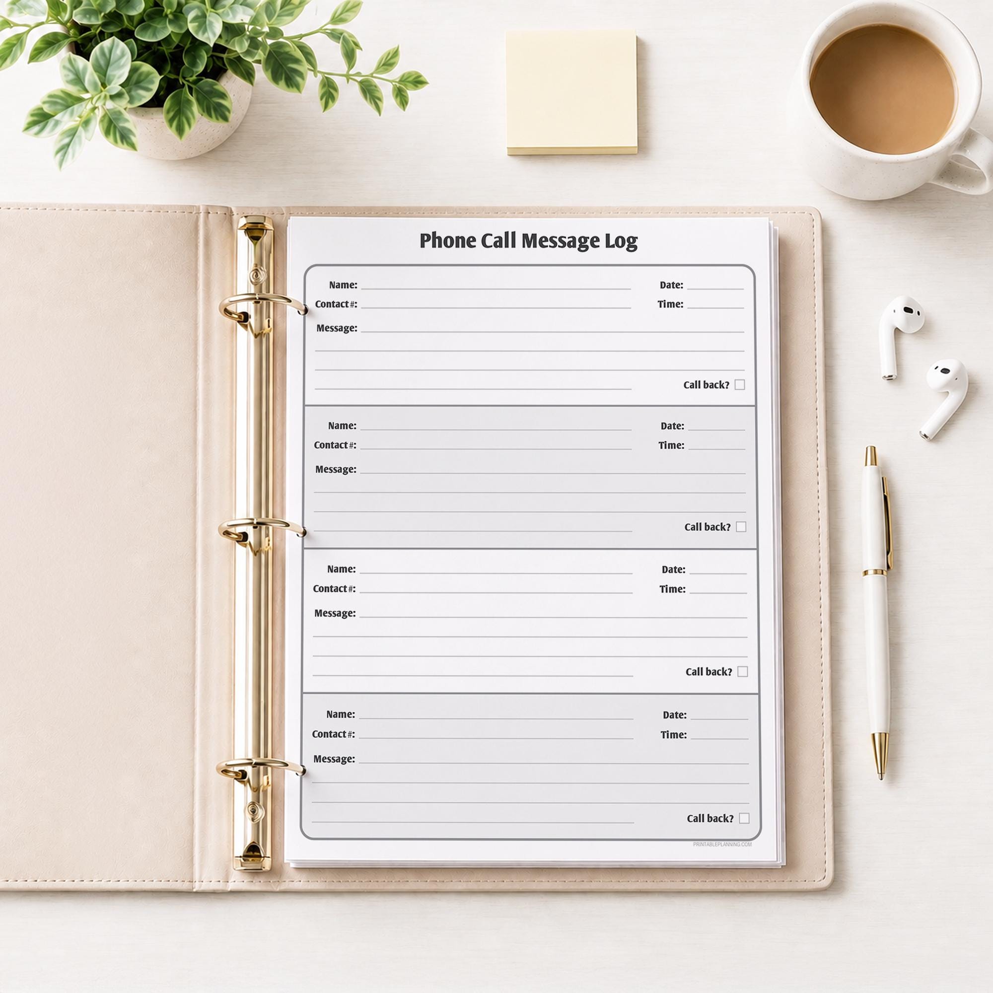 Printable Phone Call Message Log - PDF Instant Download - Etsy
