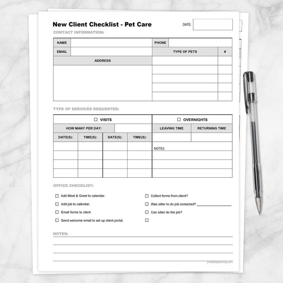 Pet Care Instructions Pet Sitter Printable And Editable
