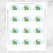 Printable Frog Gift Tag Stickers, Cute Santa Hat Frog Over Blue, Round ...