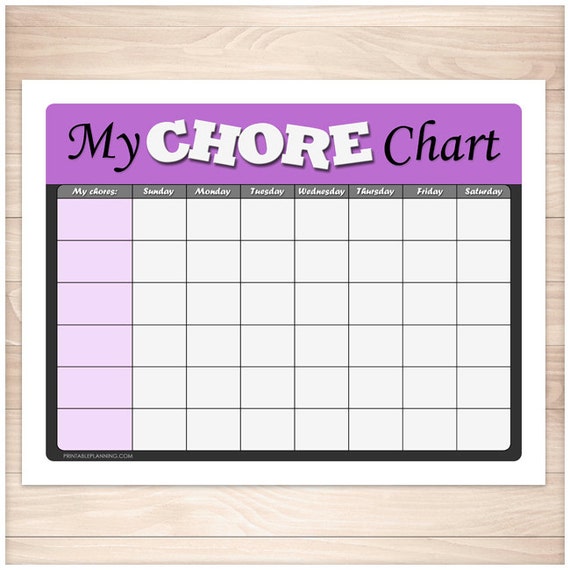 Weekly Chore Chart Pdf