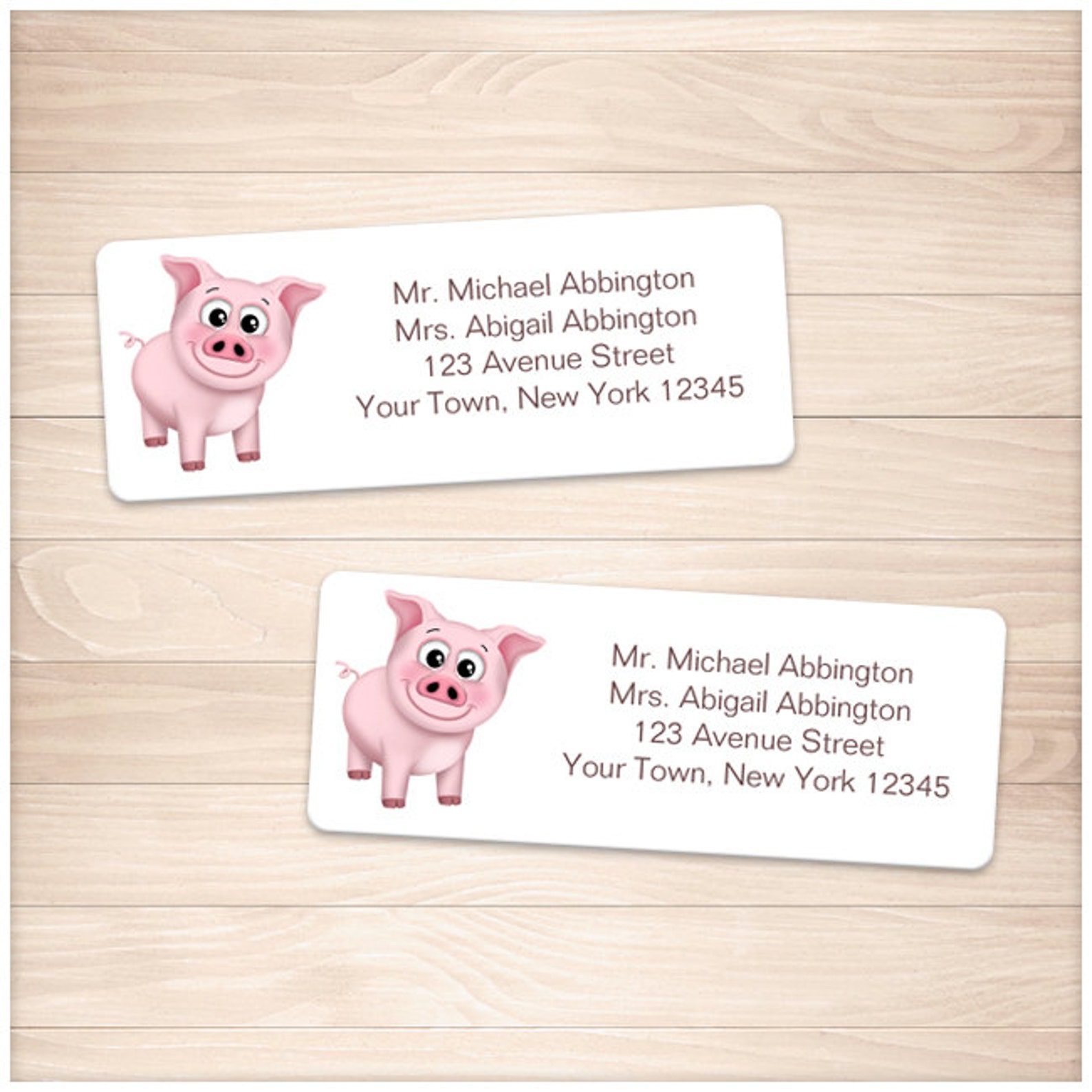 Printable Pig Address Labels Cute Pink Adorable Piggy - Etsy