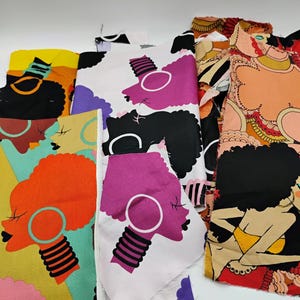 Afro print & soul sista print fabric scraps