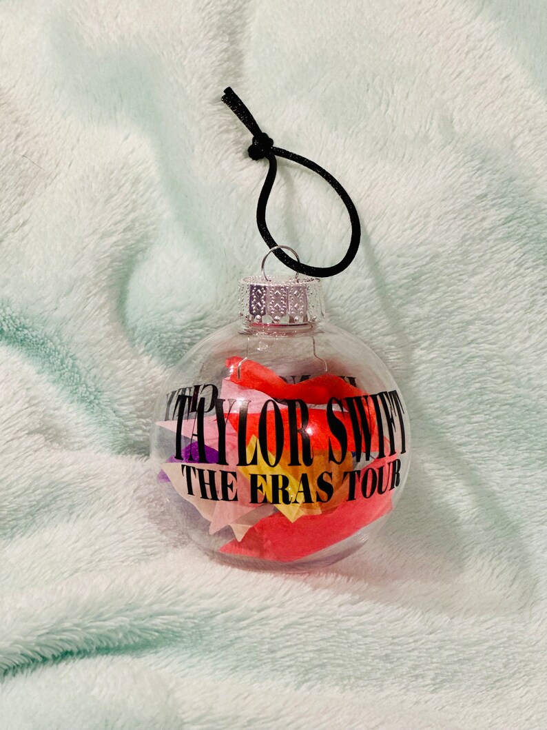 CUSTOMIZED Eras Tour concert keepsake ornament with city, friendship bracelet ornament, confetti ornament, T Swift ornament, Swiftie Gift image 6