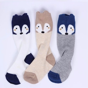 Infant Fox Socks, Infant Knee High Socks, Baby Knee High Socks, Baby Fox Socks, Non-Slip Socks - PERSONALIZED
