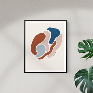 Modern Abstract Mid Century Art Print | Living Room Wall Art, Bedroom Art Print