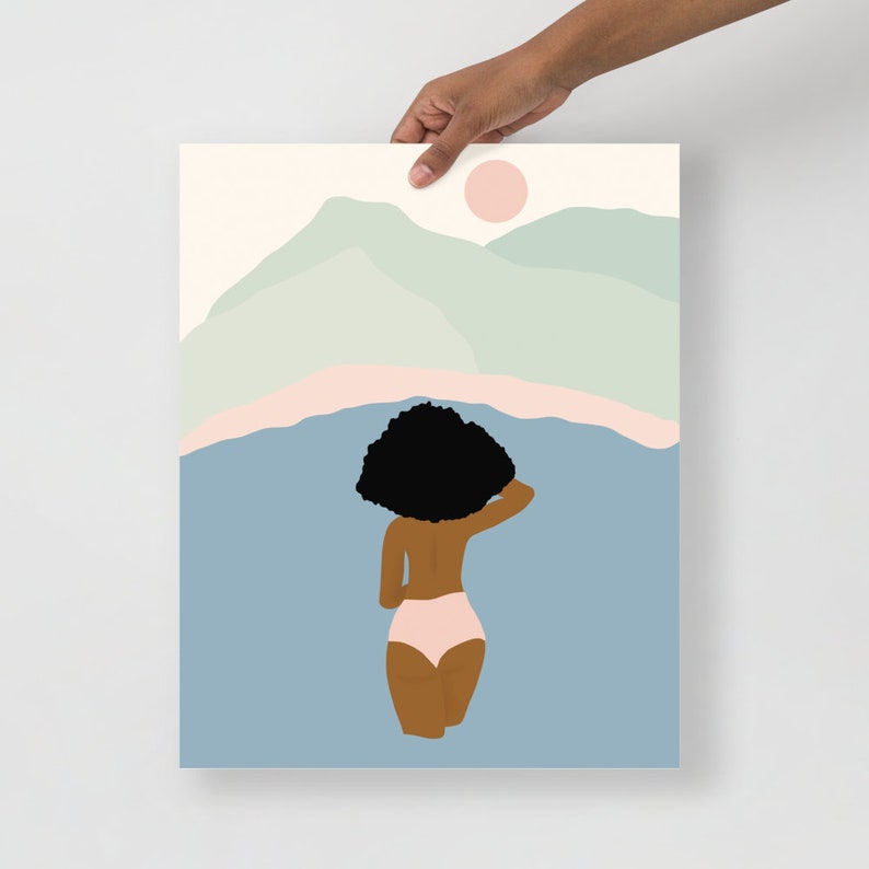 Mountain Woman Illustration Female Feminine Art by Black Artist image 2